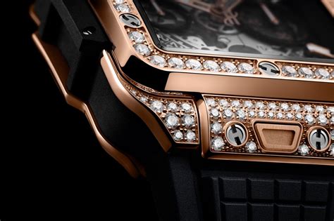 hublot unico king gold pave|hublot square bang unico price.